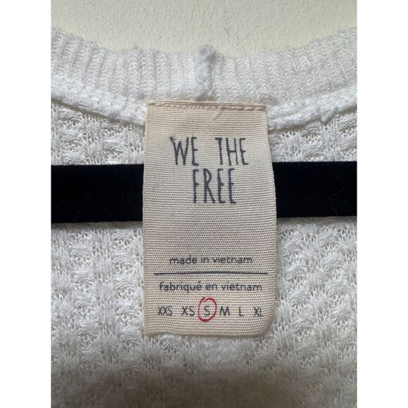 FREE PEOPLE We the Free Catalina V-Neck Thermal Waffle Knit L/S Tee, White, Sz S - Picture 9 of 11